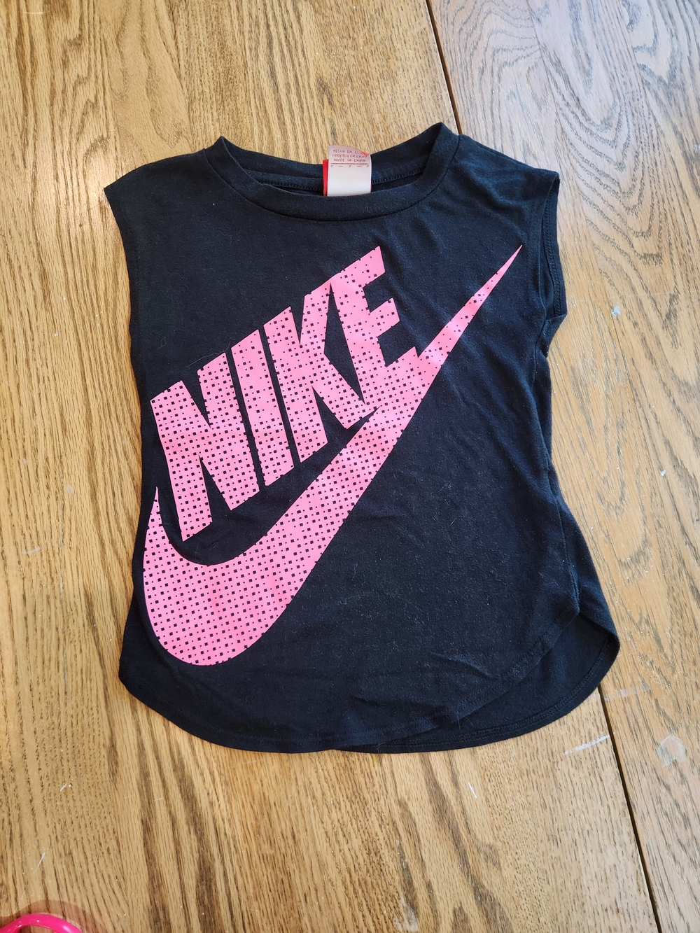Nike Black Tank Top with Bright Pink Logo